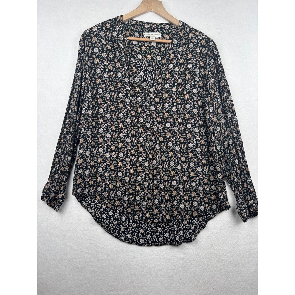 Alexander‎ Jordan Floral Button Down Blouse Womens L